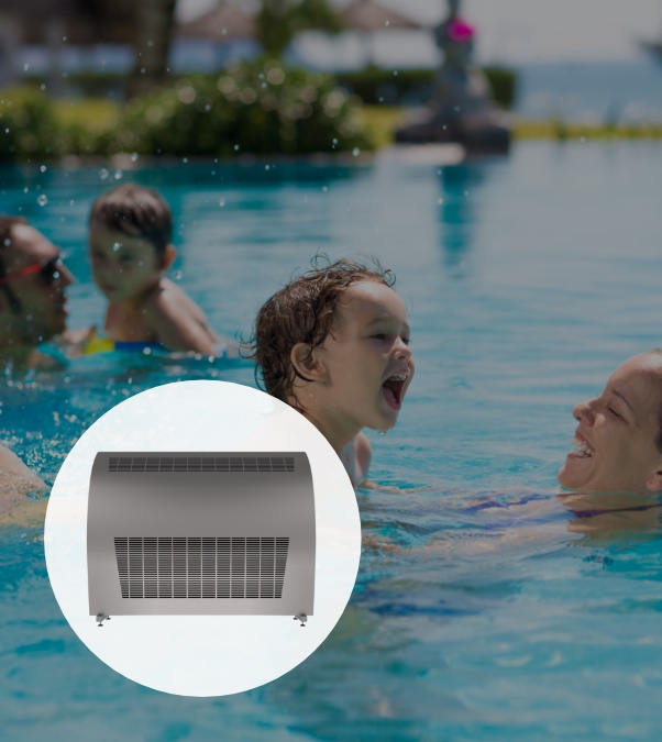Wall dehumidifier for indoor pools